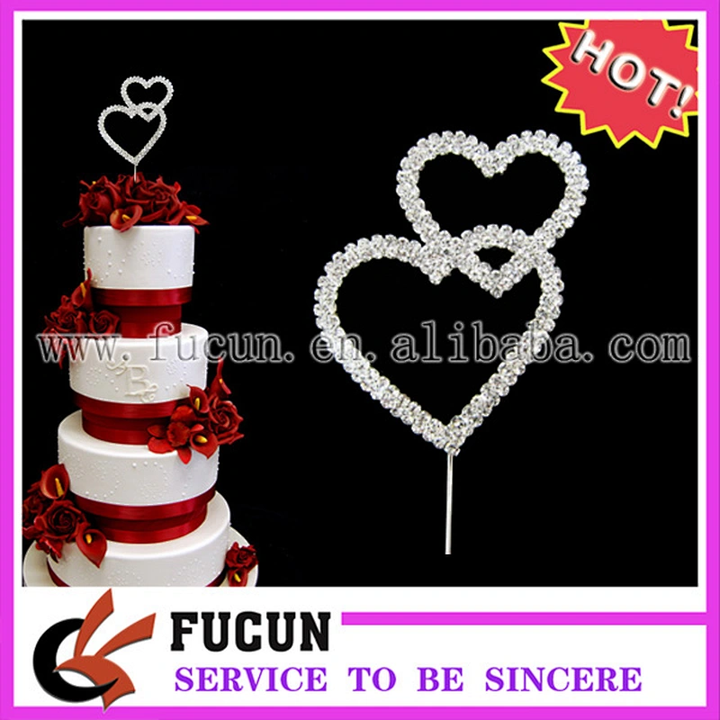 decorative valentine day rhinestone picks LOVE Cake topper
