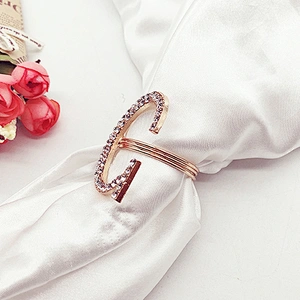 sparkle Metal wedding supplies rhinestones napkin ring for decoration