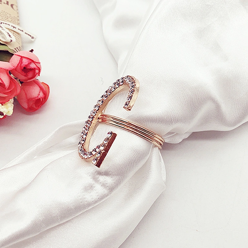 sparkle Metal wedding supplies rhinestones napkin ring for decoration