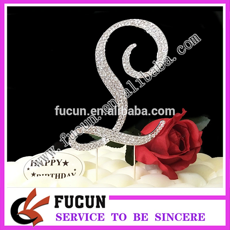 Bling Hot sale high quality W wedding cake toppers for party anniversary