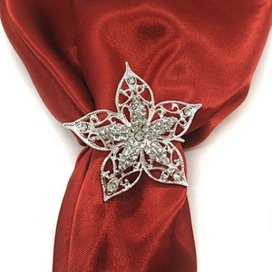 cheap rhinestone flower brooch napkin ring