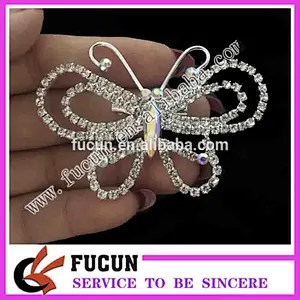 fashion jewelry metal alloyed butterfly style rhinestone crystal brooch
