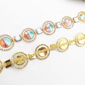 Rhinestone Trim Round AB Stone Banding Trimmings For Carnival Dress