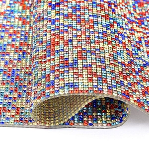 factory wholesale rolls promotional hot fix backing assorted colors rhinestone mesh sheet