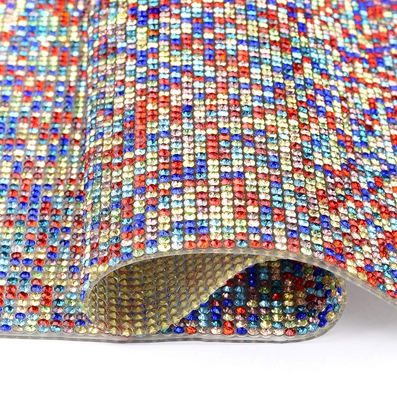 factory wholesale rolls promotional hot fix backing assorted colors rhinestone mesh sheet