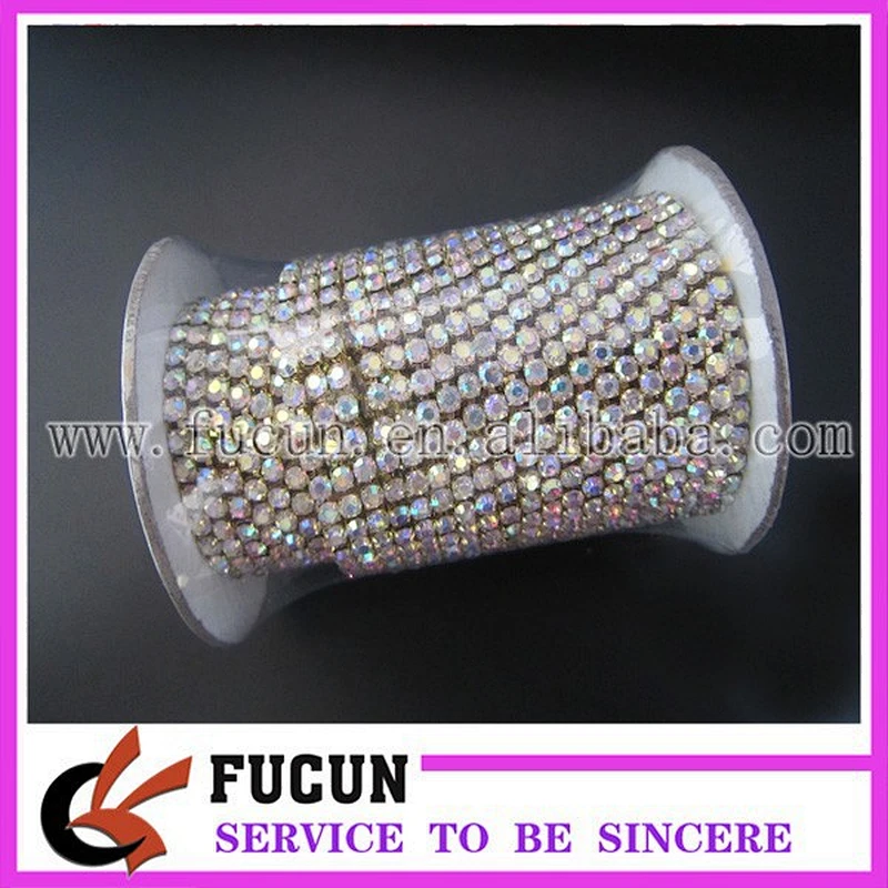 wholesale ss6,ss10 ss12,ss16,ss18 one close sparkling rhinestone cup chain