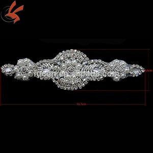 high quality iron on rhinestone appliques for wedding garment accessories