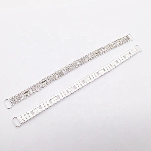 high quality factory paved clear thin rhinestone bikini connector for swimwear suit