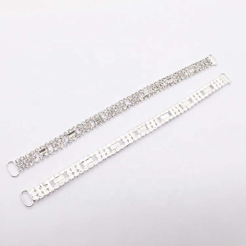 high quality factory paved clear thin rhinestone bikini connector for swimwear suit