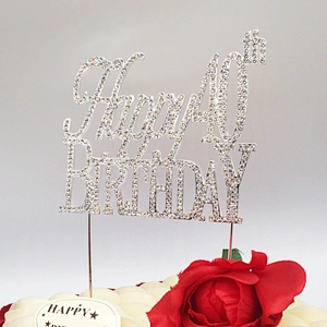 Large size 40th 50th 60th 70th 80th birthday party cake accessory happy birthday monogram cake topper
