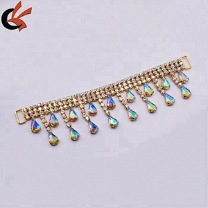 Factory bling bling  custom drop AB clear rhinestone bikini connector