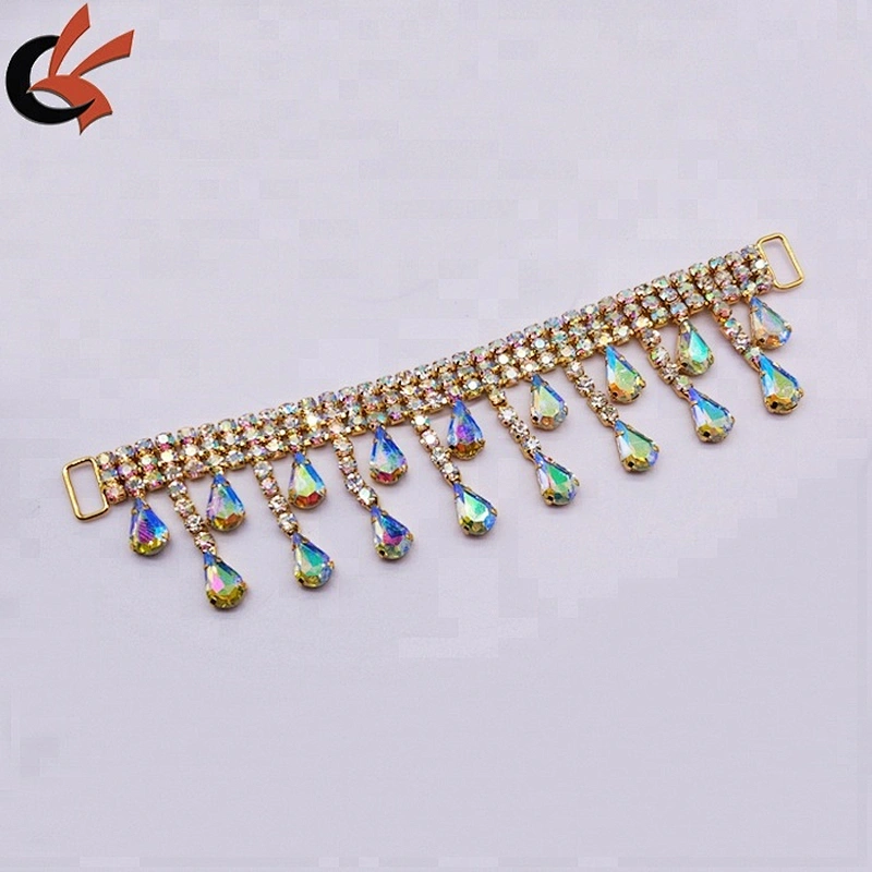 Factory bling bling  custom drop AB clear rhinestone bikini connector