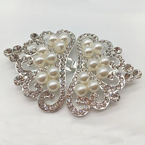 fashion decorative wedding jewelry rhinestone pearl clasp closure buckles