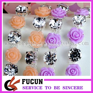 New Sewing Resin Flower Crystals Rhinestones Trim Ribbon