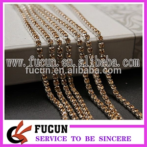 high quality garment accessory SS6-SS40 cup chain rhinestone metal trimming crystal cup chain