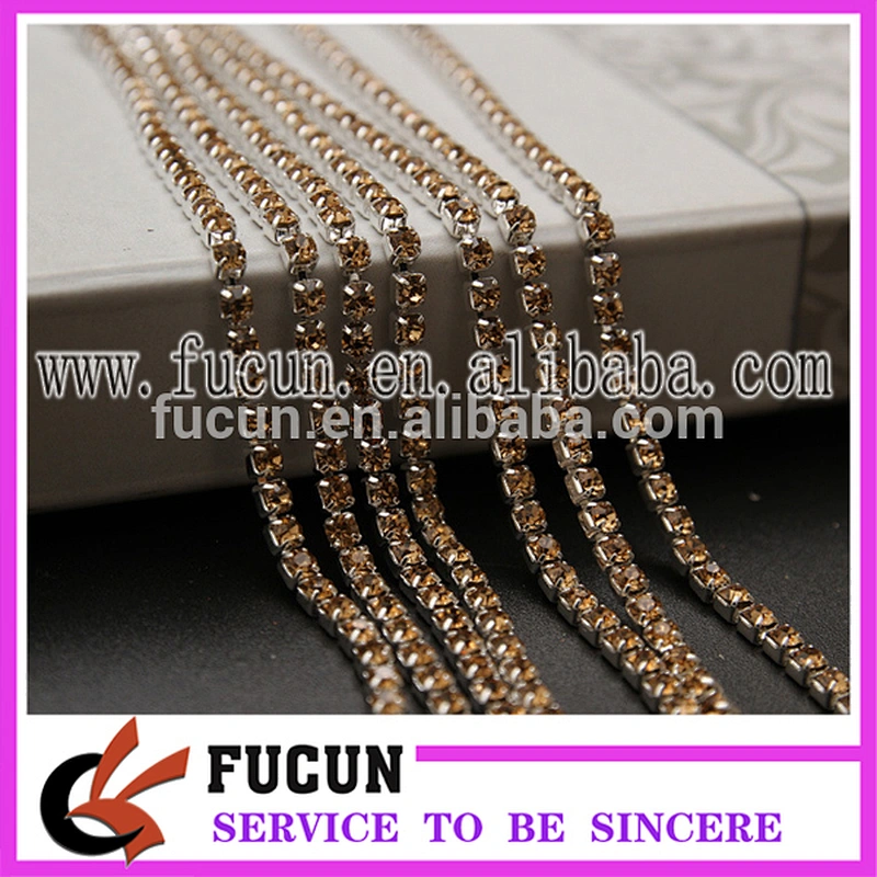 high quality garment accessory SS6-SS40 cup chain rhinestone metal trimming crystal cup chain