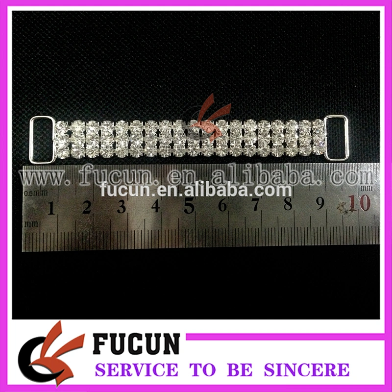 3-Rows Thick Rhinestone Connector for Headbands, Bikini's, Swimsuits