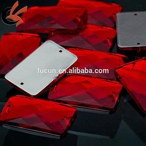 Clear Flatback Acrylic Rectangle Sewing Rhinestone