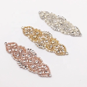 Guangzhou Supplier Custom Wedding Rhinestone Sheet Corset Waist Rhinestone Applique