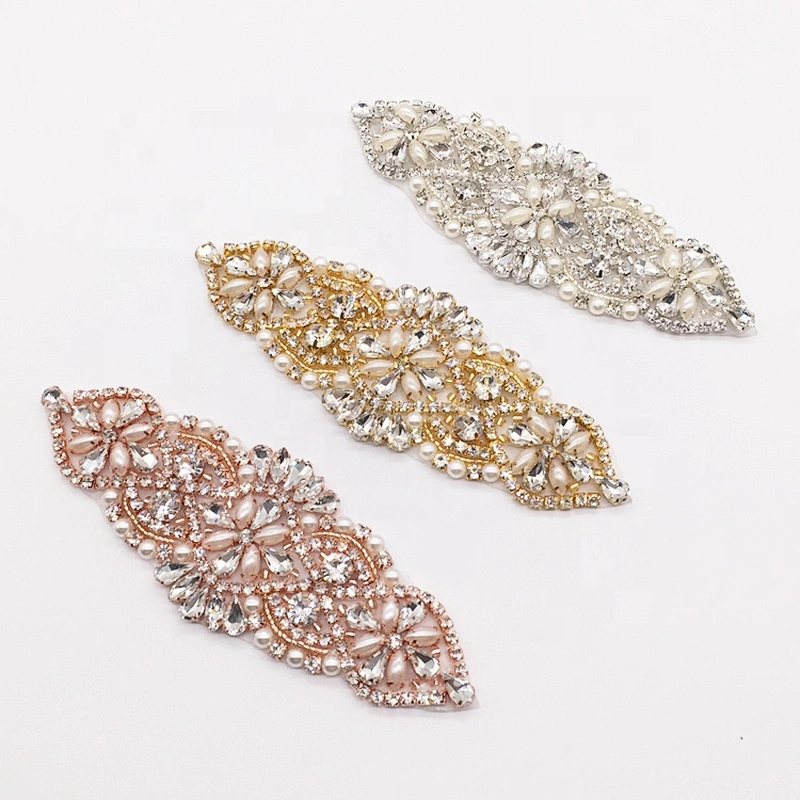 Guangzhou Supplier Custom Wedding Rhinestone Sheet Corset Waist Rhinestone Applique