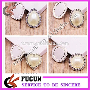 NEW 22*20mm pearl rhinestone buttons for flower center embellishment or hair bow craft DIY