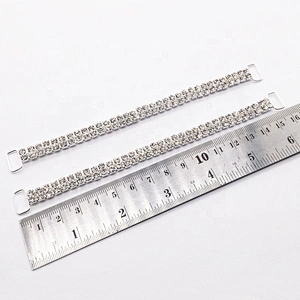 diamante 2 rows design rhinestone crystal clear bikini connector for swimsuit