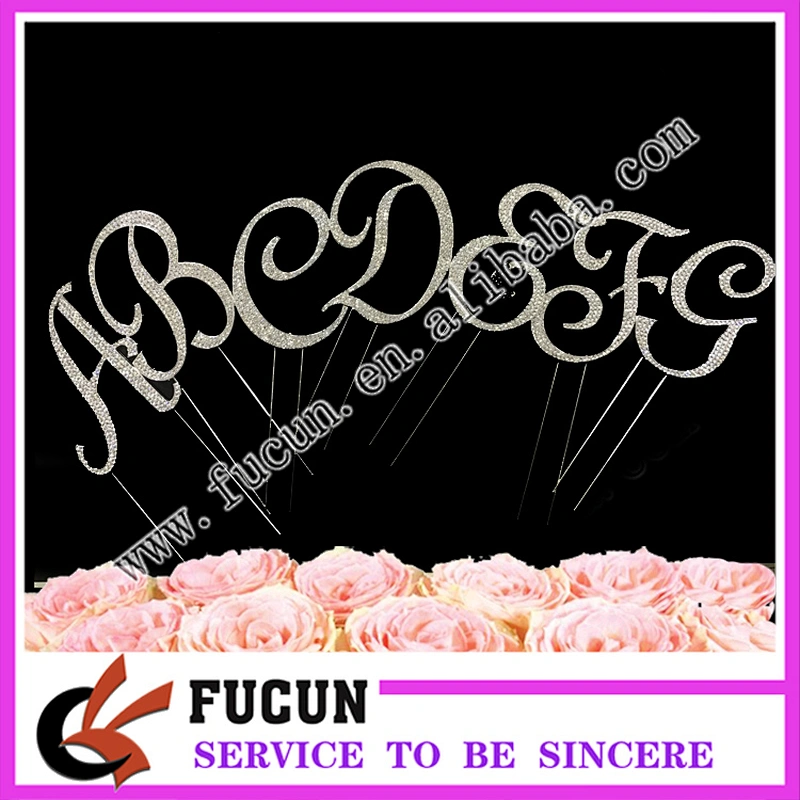 2019 bulk items mental wedding table centerpieces rhinestone cake topper for wedding decoration