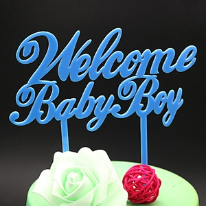 New Product ideas 2018 Welcome Baby Boy Coming Cake Topper for children birthday decor