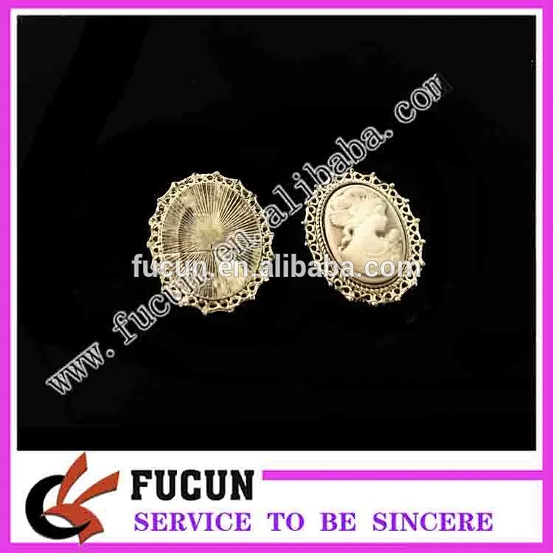 Fashion Jewelry style Antique Gold Silver Plating Vintage cameo brooch