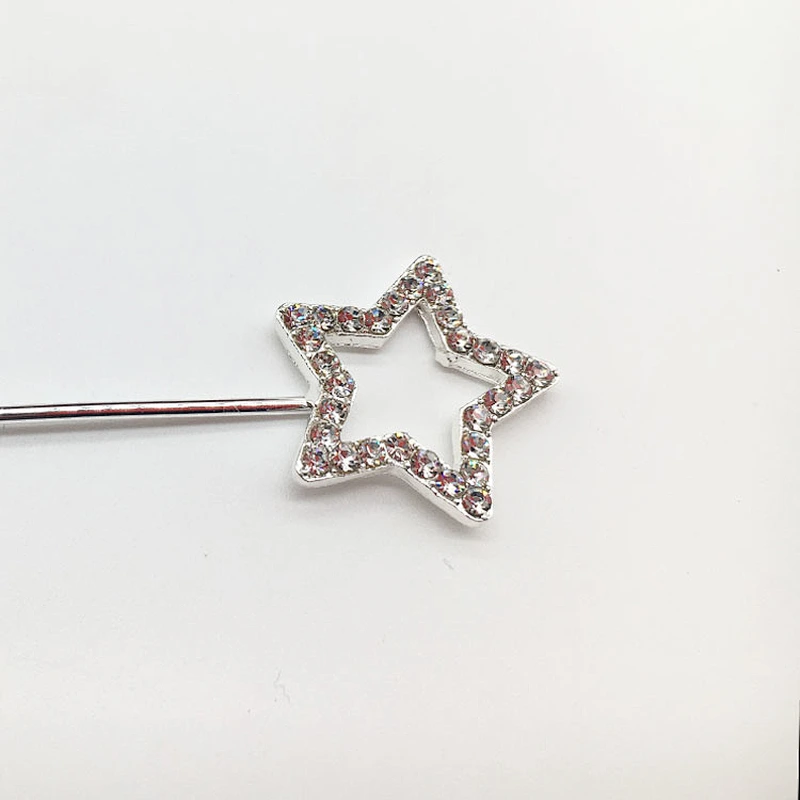2019 charming silver plated crystal 2.5cm star shape rhinestone cake topper for child party wholesale