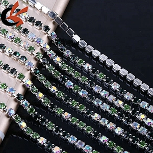 colorful rhinestone chain roll crystal rhinestone cup chain trimming