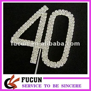 Chinese number rhinestone cake topper party supplies/handmade wedding cake topper