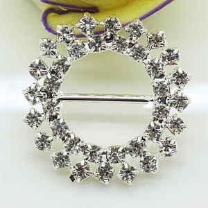 wholesale gold diamante rhinestone buckles for invitation ribbon slider