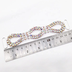 Customize bling rhinestone ab designs women crystal pave bikini connector