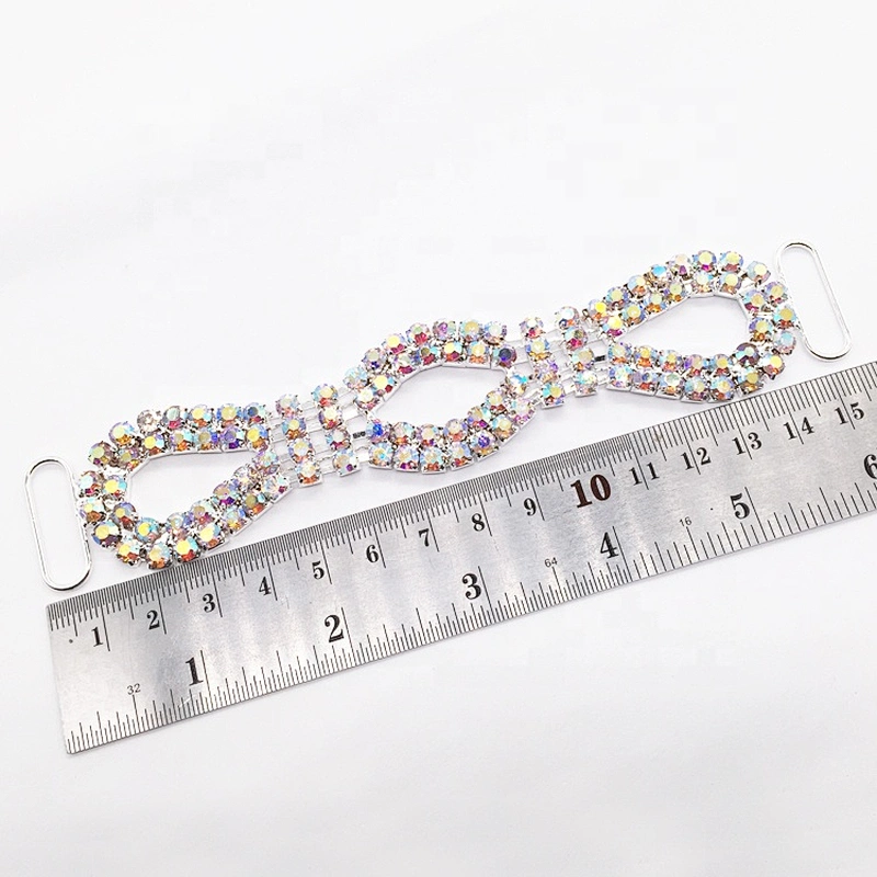 Customize bling rhinestone ab designs women crystal pave bikini connector