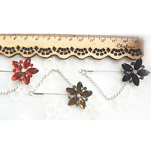 cheap korean style flower muslim mixed colors in one pack head hijab scarf pins