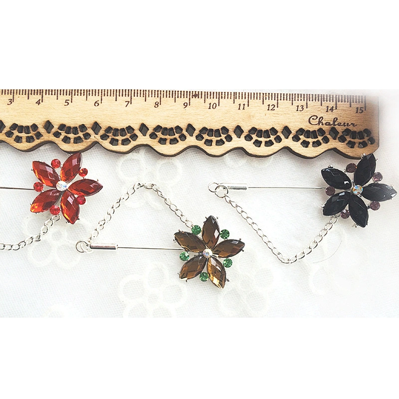 cheap korean style flower muslim mixed colors in one pack head hijab scarf pins