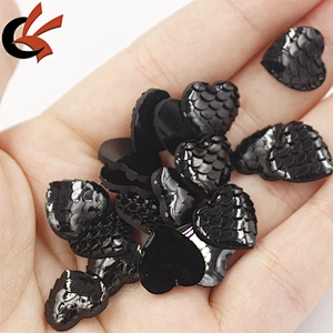 Sew on fish scales green AB heart shape resin beads resin rhinestones