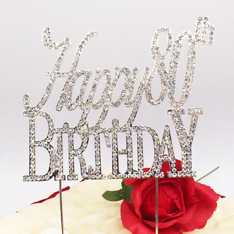 Custom birthday cake party decorations 80th favors happy birthday souvenirs cake topper for girls