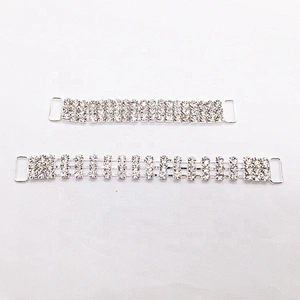 No Densely Rhinestone 3 Rows Bikini Connector Chain Embellishment Swimwear Connector