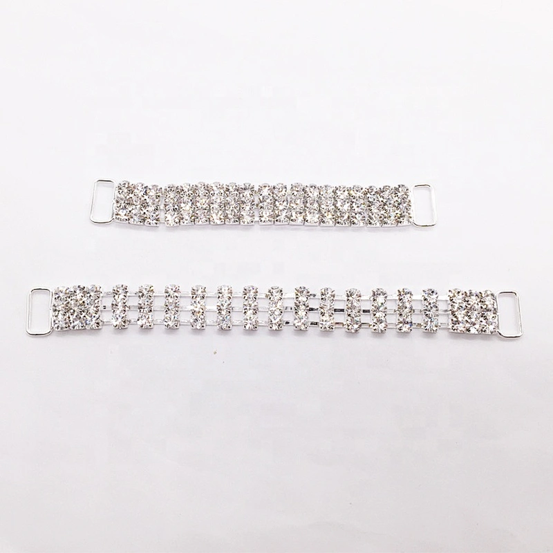 No Densely Rhinestone 3 Rows Bikini Connector Chain Embellishment Swimwear Connector