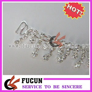 Fashion crystal long straight middle bikini connector rhinestone China wholesale