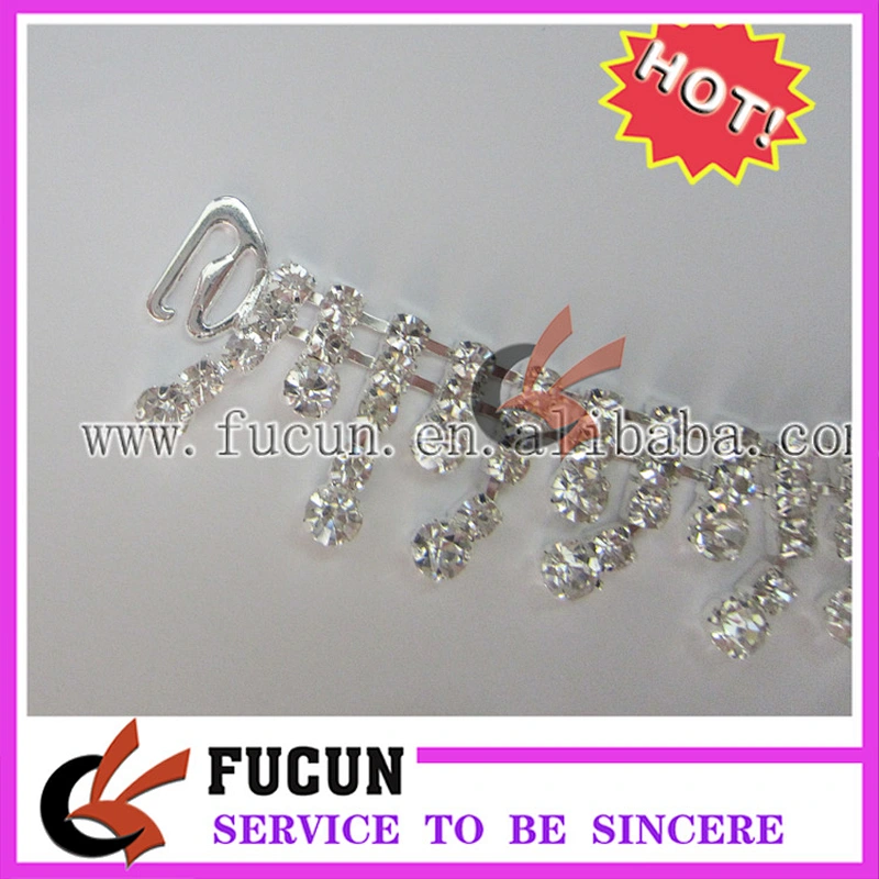 Fashion crystal long straight middle bikini connector rhinestone China wholesale
