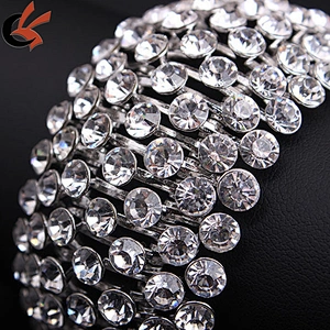 wholesale fashion wide rhinestone bangle elastic crystal rhinestone bracelet