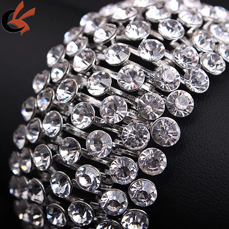 wholesale fashion wide rhinestone bangle elastic crystal rhinestone bracelet