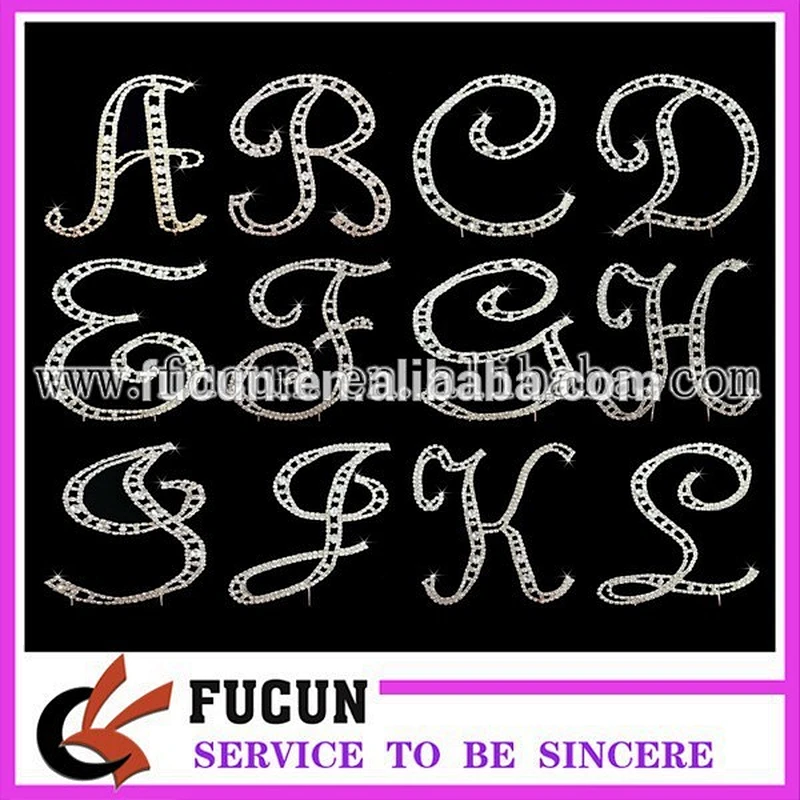 Rhinestone Crystal Monogram Wedding Cake Topper letters cake topper