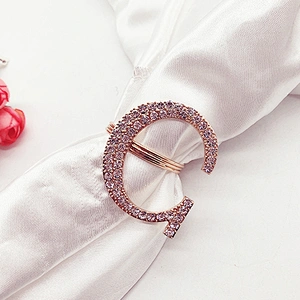 sparkle Metal wedding supplies rhinestones napkin ring for decoration