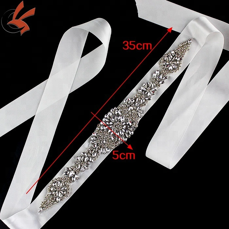 Wholesale Crystal Sash Belt For Wedding Dress-Large Rhinestone Applique Sash