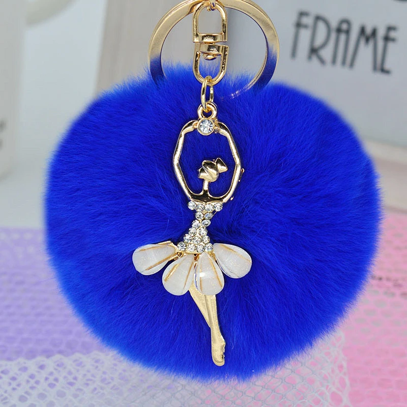 Top Supplier Wholesale Gift Unique Sex Key Ring Downy Fur Pompom Key Chain for Girls