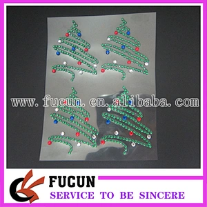 2015 crystal acrylic rhinestone christmas tree sticker decorations